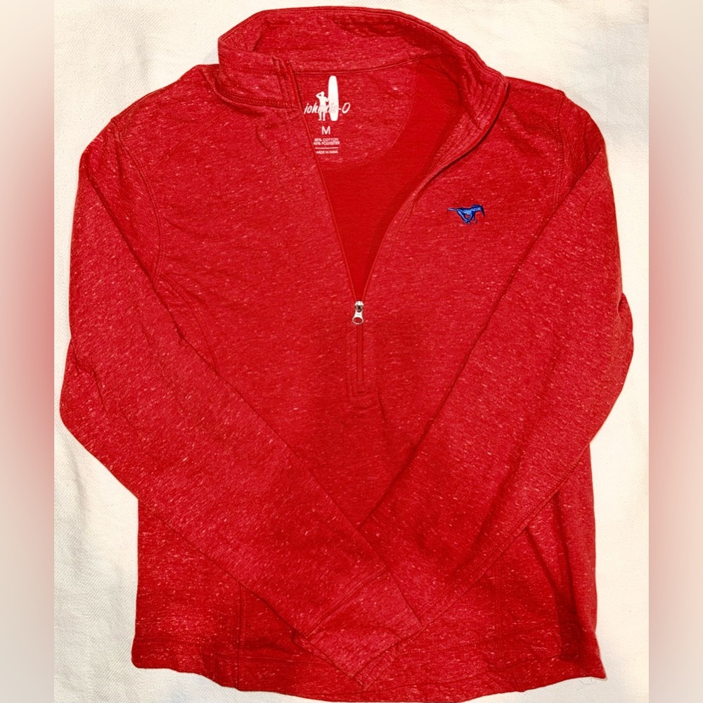 johnnie-O Red Heathered Pullover